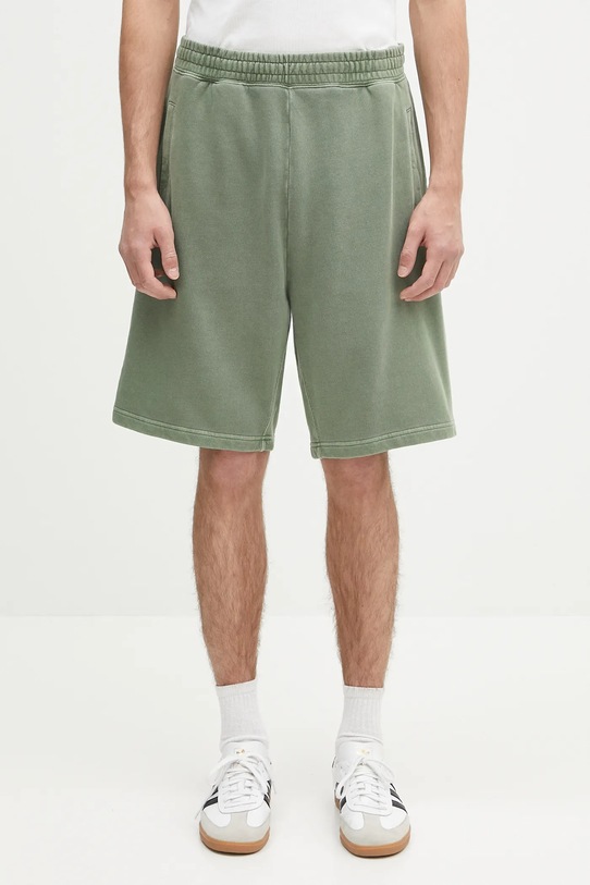 Памучен къс панталон Carhartt WIP Nelson Sweat Short изчистен зелен I030130.1YFGD