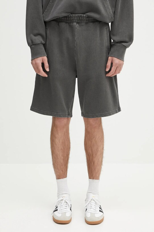 Carhartt WIP szorty bawełniane Nelson Sweat Short gładkie szary I030130.87GD