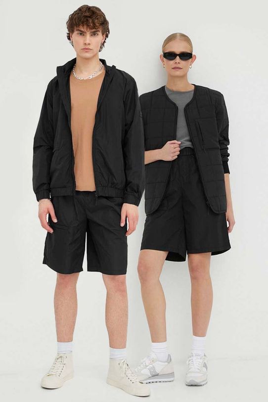 Rains szorty 18920 Shorts Regular tkanina czarny 18920.01