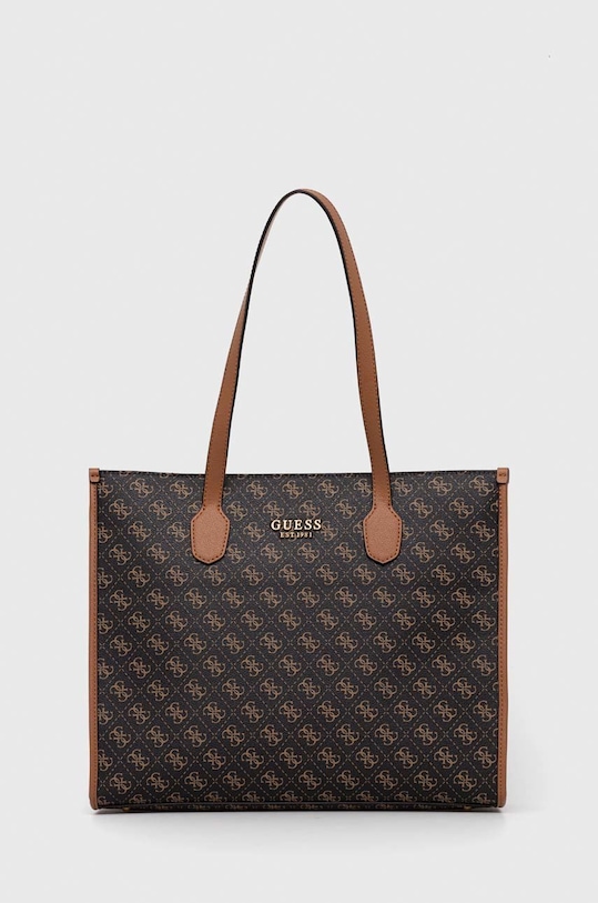 Τσάντα Guess απομίμηση λείου δέρματος μαύρο HWQN86.65240