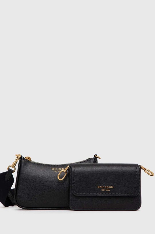шкіряна сумочка Kate Spade лицьова шкіра чорний K9997