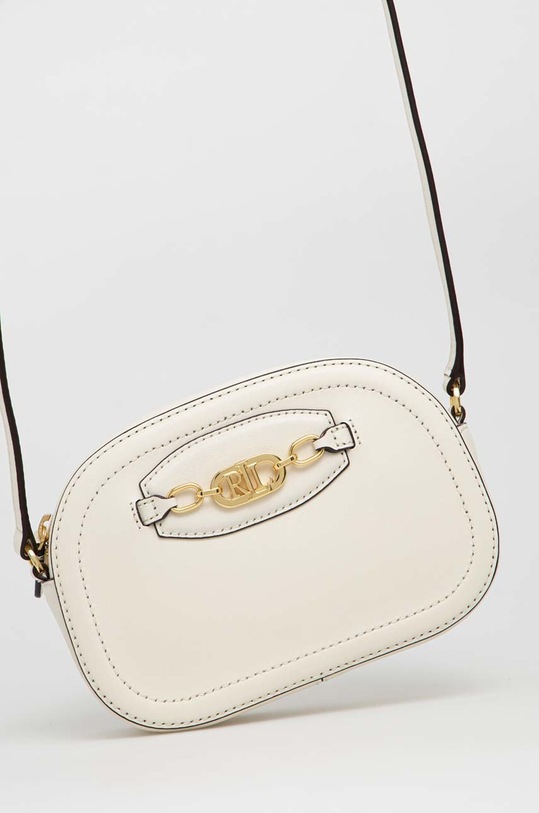 Lauren Ralph Lauren torebka skórzana nie mieści A4 beżowy 431876412