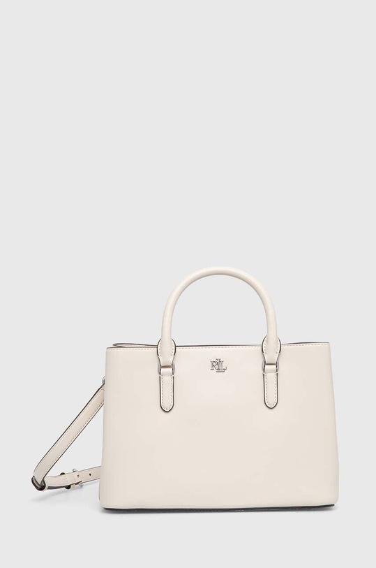 Lauren Ralph Lauren torebka skórzana skóra licowa beżowy 431876725