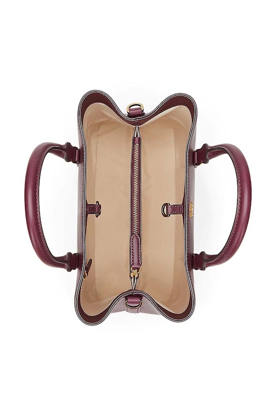 Usnjena torbica Lauren Ralph Lauren bordo 431876725
