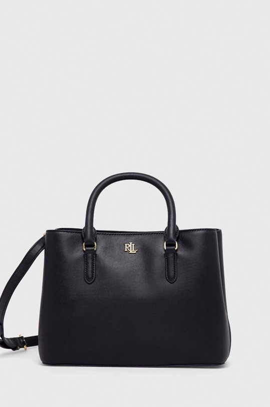 Lauren Ralph Lauren torebka skórzana skóra licowa granatowy 431876725