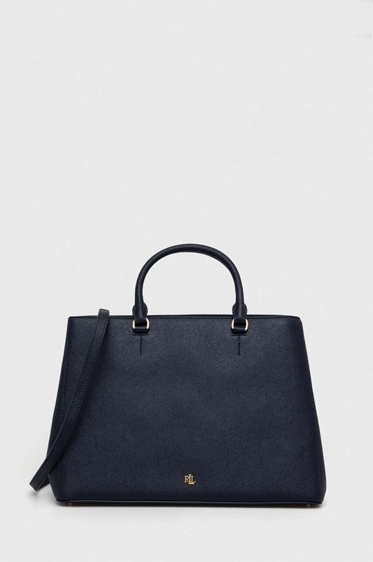 Lauren Ralph Lauren torebka skórzana skóra licowa granatowy 431898556