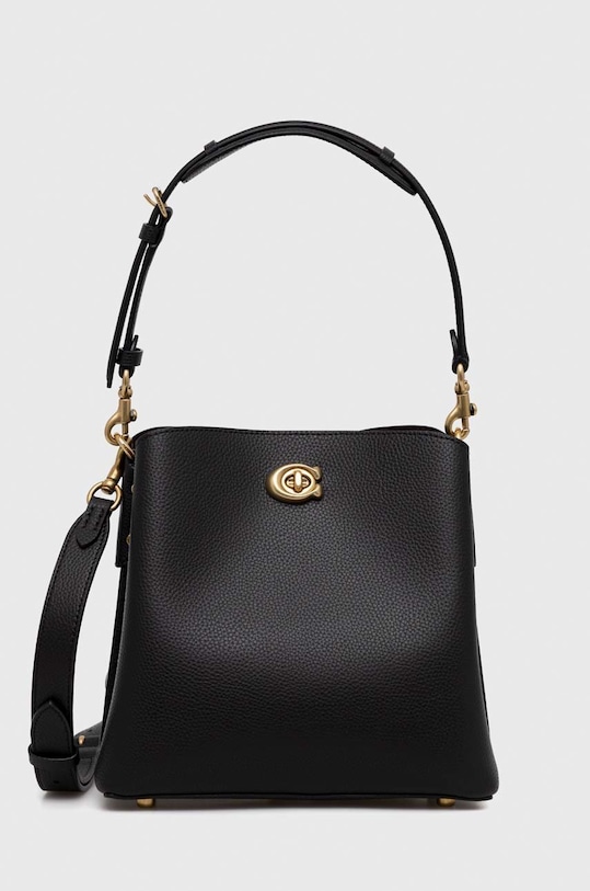 Δερμάτινη τσάντα Coach λείο δέρμα μαύρο C3916