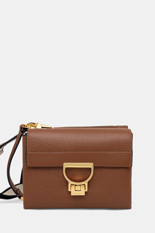 Δερμάτινη τσάντα Coccinelle Arlettis λείο δέρμα καφέ E1.ND8.55.B7.01