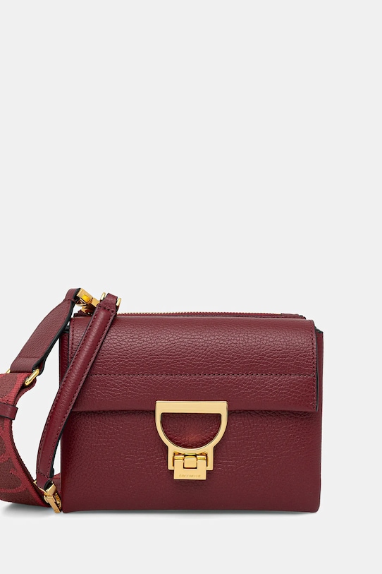 Coccinelle geantă de piele Arlettis uni burgundia E1.ND8.55.B7.01