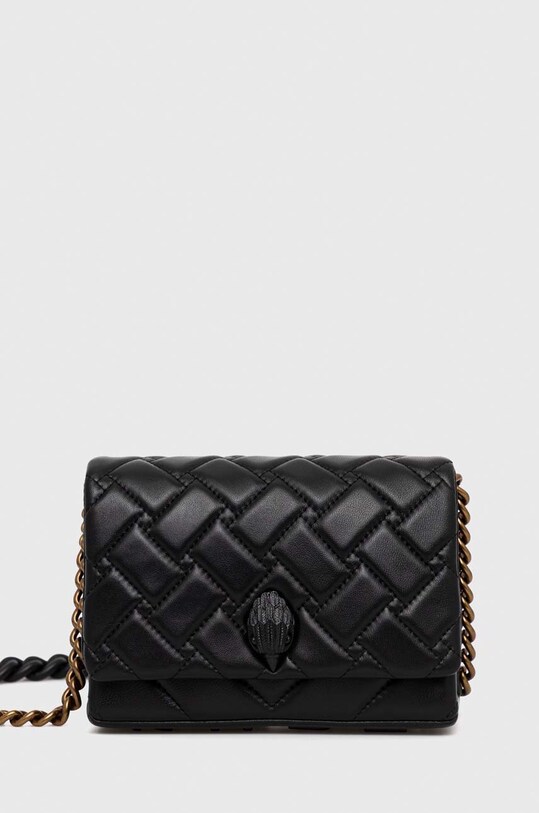 Шкіряна сумка Kurt Geiger London лицьова шкіра чорний 9594509109