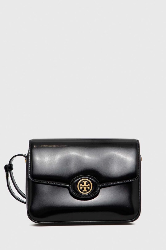 Δερμάτινη τσάντα Tory Burch λείο δέρμα μαύρο 143122.001