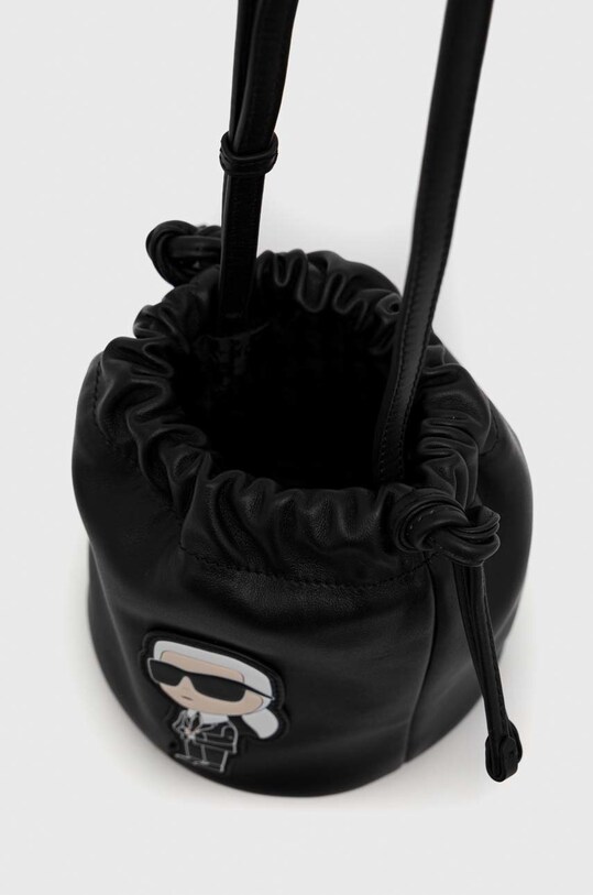 Kožená kabelka Karl Lagerfeld 230W3043 čierna