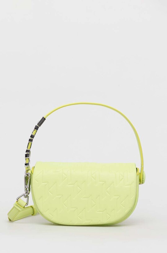 Чанта Karl Lagerfeld K/SWING SM BAGUETTE гладка кожа зелен 230W3077