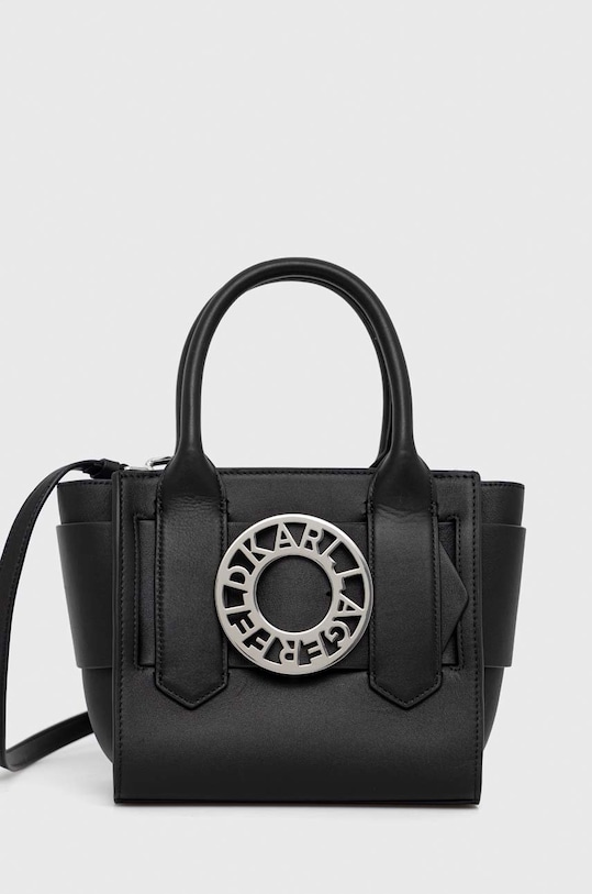 Шкіряна сумочка Karl Lagerfeld аплікація чорний 230W3085