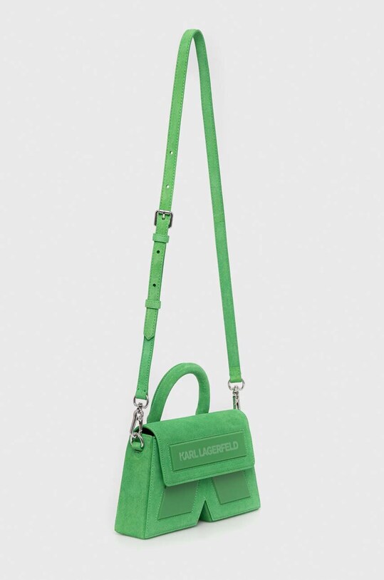Karl Lagerfeld geanta de mana din piele intoarsa 230W3176 verde AA00