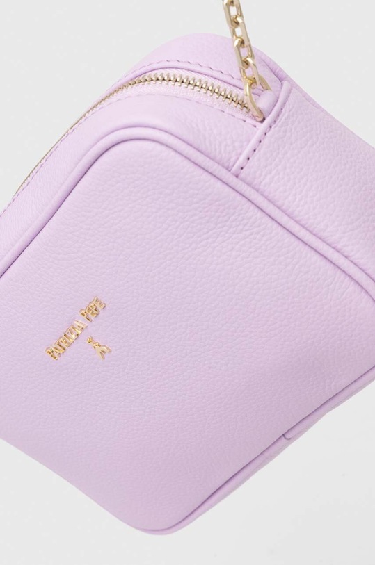Kožená kabelka Patrizia Pepe fialová CB0071.L001