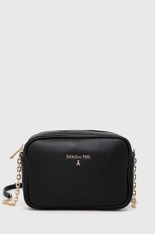 Kožená kabelka Patrizia Pepe usňová koža čierna CB0071.L001
