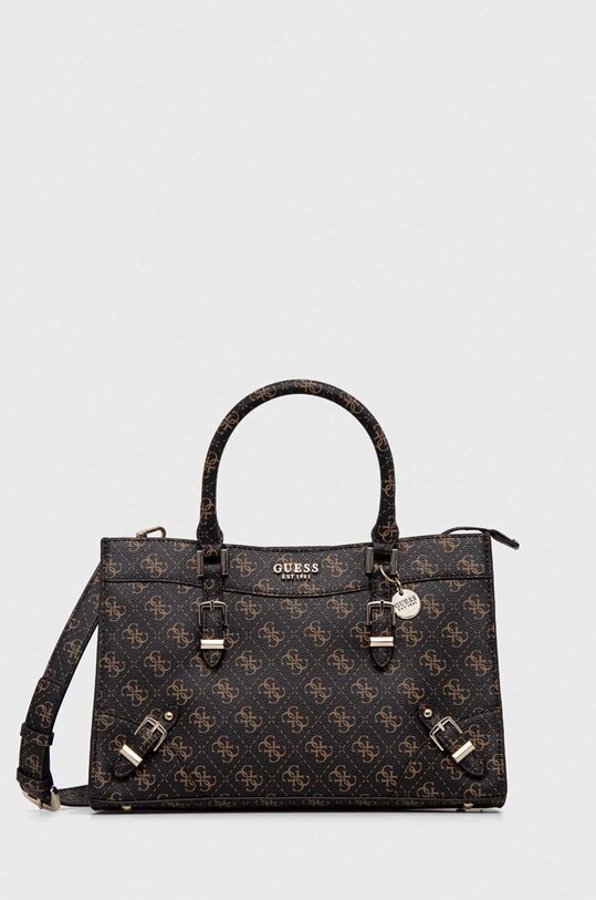 Τσάντα Guess απομίμηση λείου δέρματος καφέ HWQG87.44060