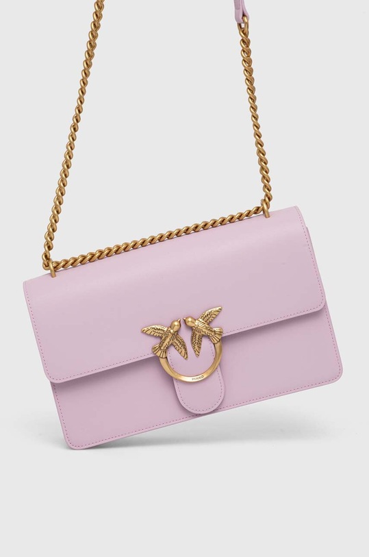Pinko torebka skórzana skóra licowa fioletowy 100941.A0F1