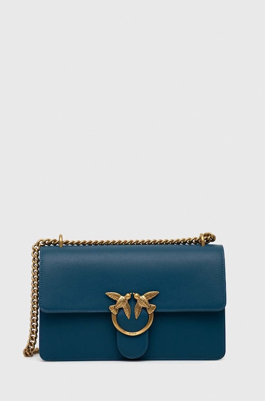 Pinko torebka skórzana skóra licowa niebieski 100941.A0F1