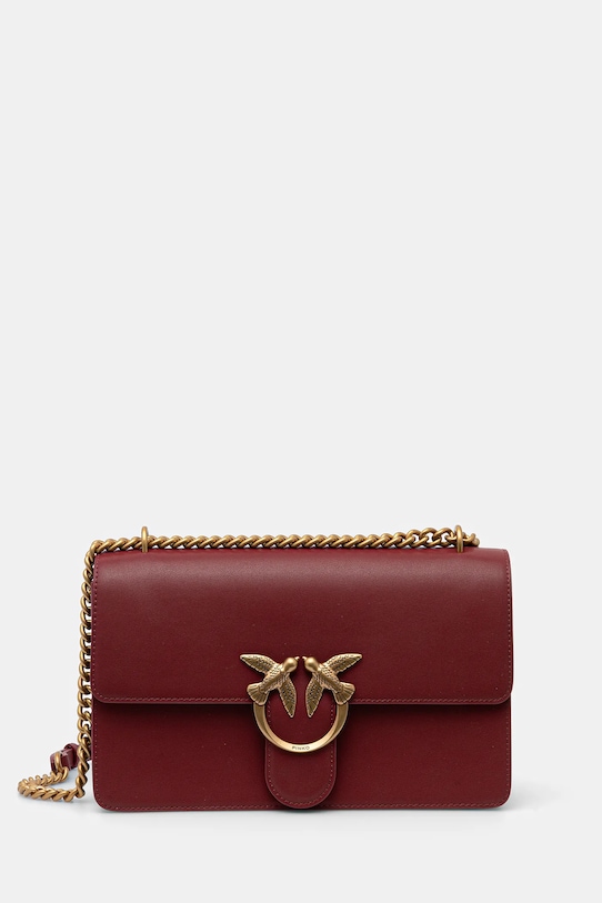 Pinko torebka skórzana skóra licowa bordowy 100941.A0F1