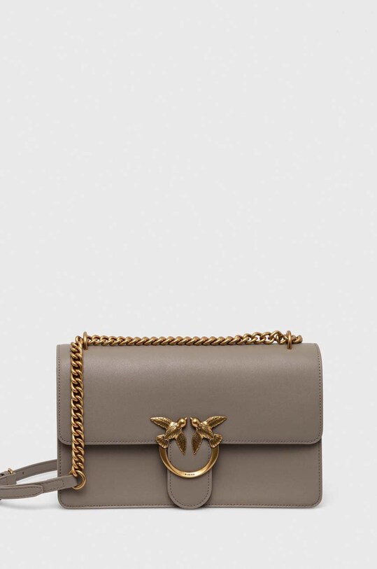 Kožená kabelka Pinko usňová koža sivá 100941.A0F1