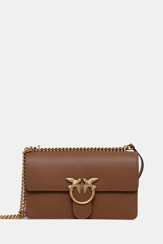 Pinko torebka skórzana skóra licowa brązowy 100941.A0F1