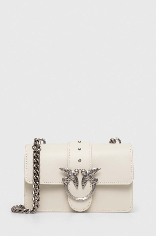 Кожаная сумочка Pinko аппликация бежевый 100058.A0F1