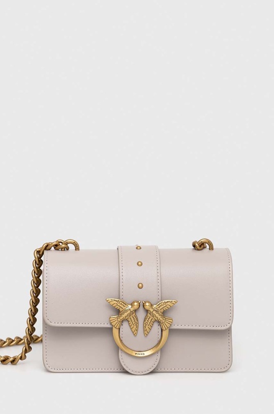 Pinko torebka skórzana nie mieści A4 szary 100058.A0F1