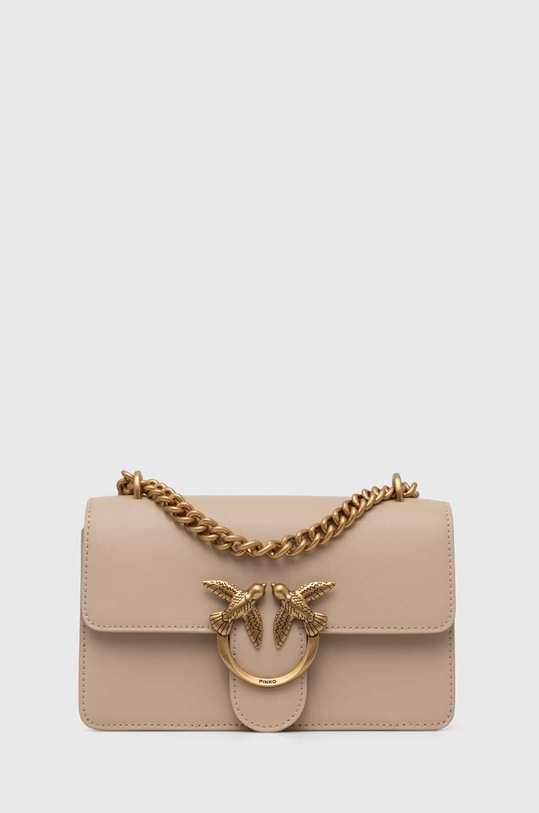 Pinko torebka skórzana skóra licowa beżowy 100074.A0F1