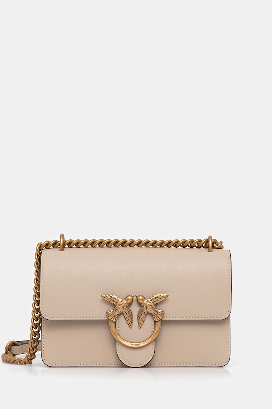 Pinko torebka skórzana skóra licowa beżowy 100074.A0F1