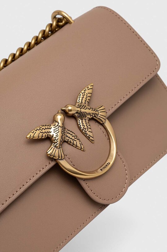 Accesorii Pinko poseta de piele 100074.A0F1 bej