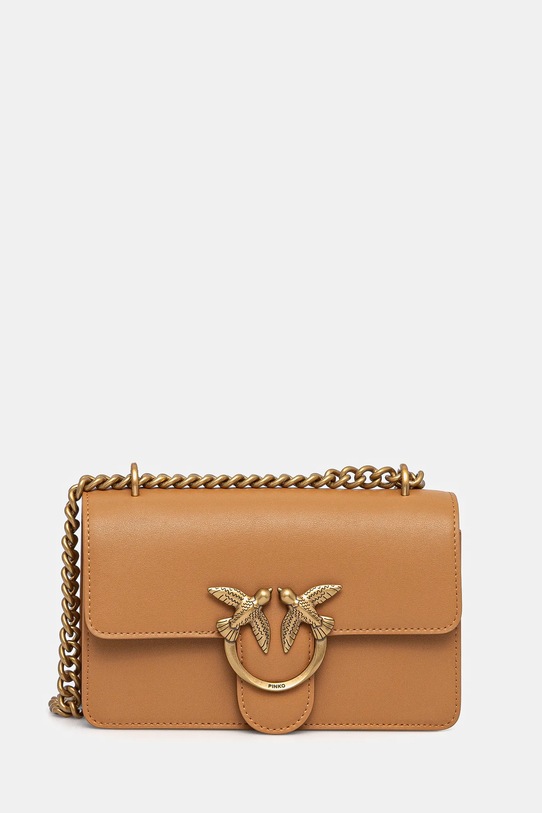 Kožená kabelka Pinko přírodní kůže hnědá 100074.A0F1