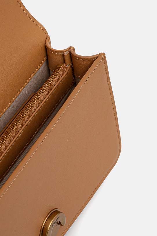 Kožená kabelka Pinko 100074.A0F1 hnědá