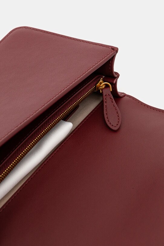 Pinko torebka skórzana 100074.A0F1 bordowy