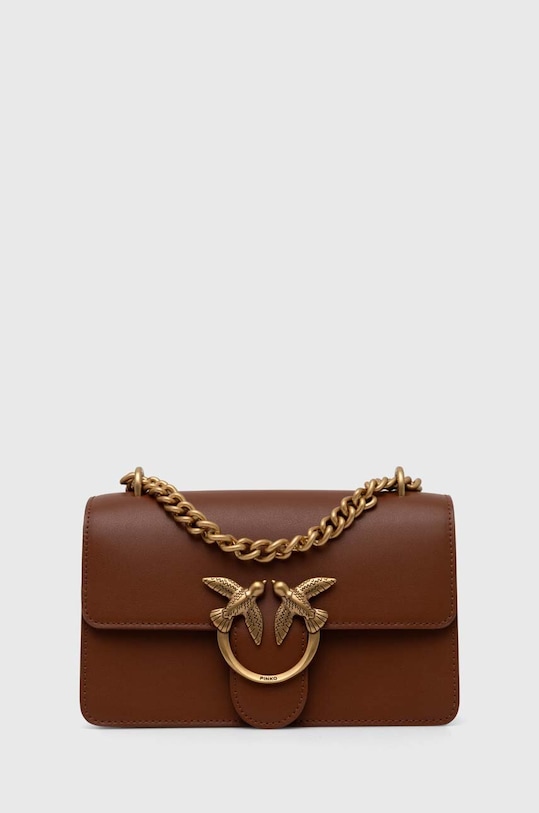 Pinko torebka skórzana skóra licowa brązowy 100074.A0F1