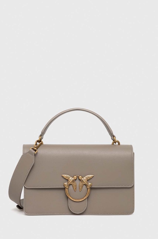 Pinko borsa a mano in pelle pelle fiore grigio 100072.A0F1
