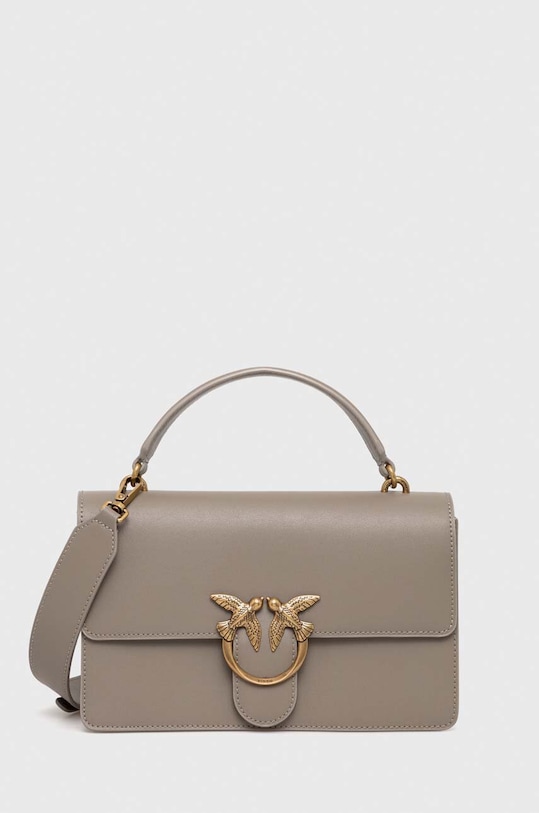 Kožená kabelka Pinko usňová koža sivá 100072.A0F1