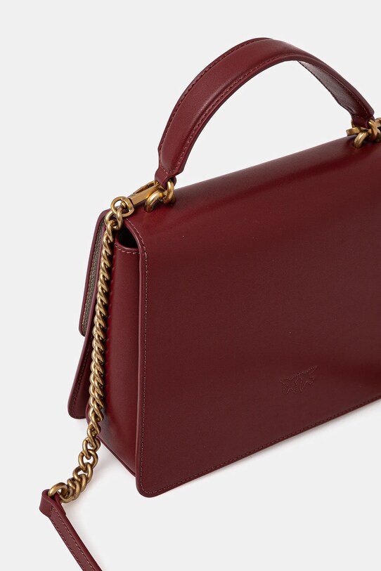 Accesorii Pinko poseta de piele 100066.A0F1 burgundia