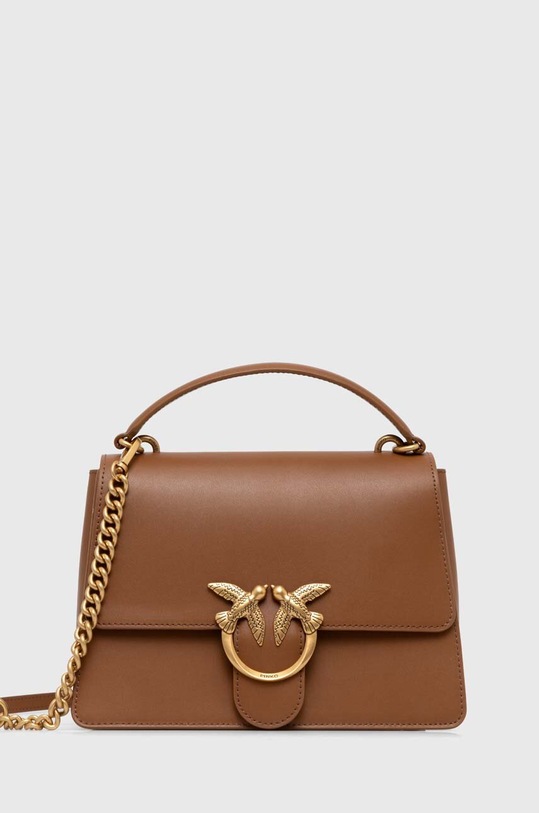 Pinko borsa a mano in pelle marrone 100066.A0F1