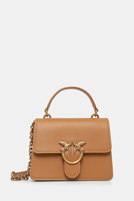 Pinko torebka skórzana skóra licowa brązowy 100071.A0F1