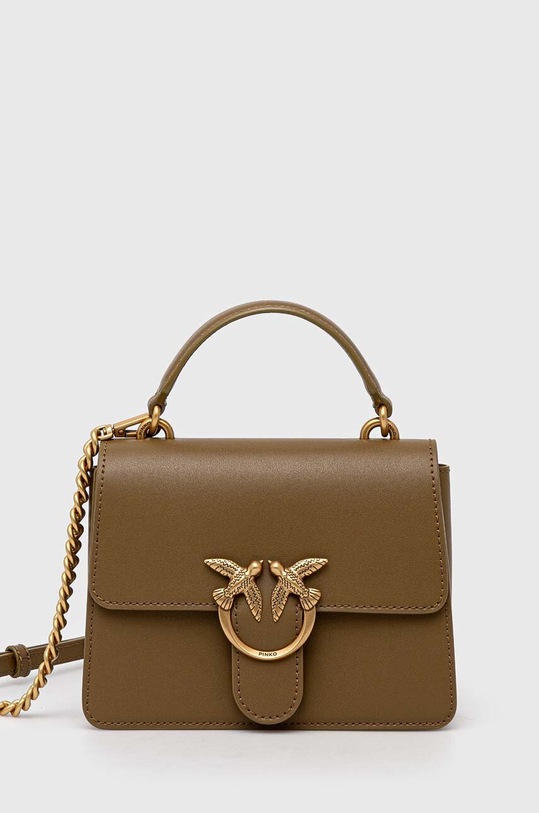 Шкіряна сумочка Pinko лицьова шкіра зелений 100071.A0F1