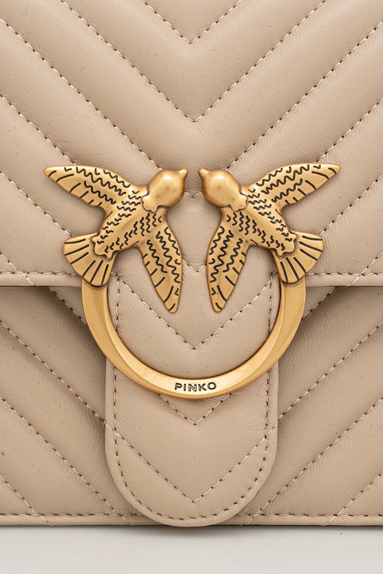Pinko torebka skórzana beżowy 100941.A0GK