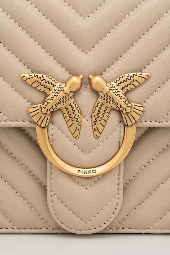 Pinko torebka skórzana beżowy 100941.A0GK