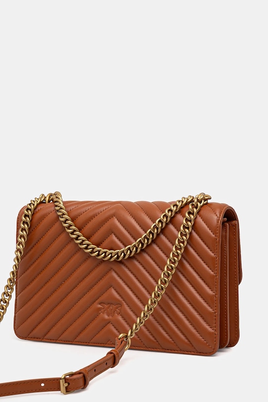 Αξεσουάρ Δερμάτινη τσάντα Pinko 100941.A0GK καφέ