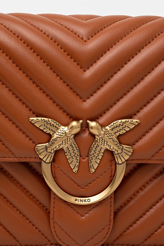 Δερμάτινη τσάντα Pinko καφέ 100941.A0GK