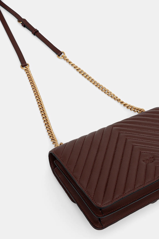 Akcesoria Pinko torebka skórzana 100941.A0GK bordowy