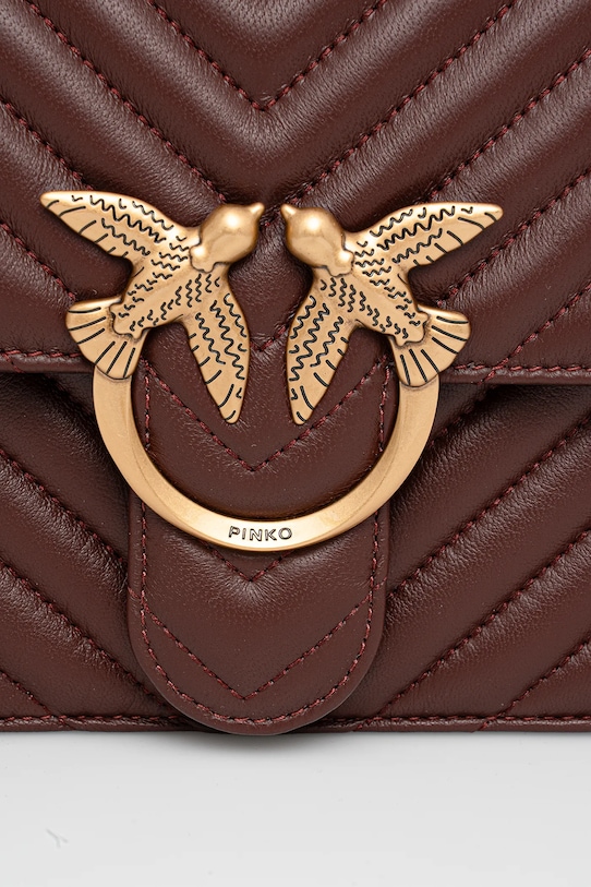 Pinko torebka skórzana bordowy 100941.A0GK