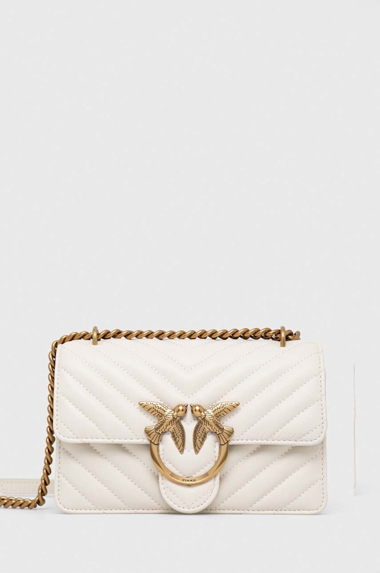 Pinko torebka skórzana skóra licowa biały 100074.A0GK