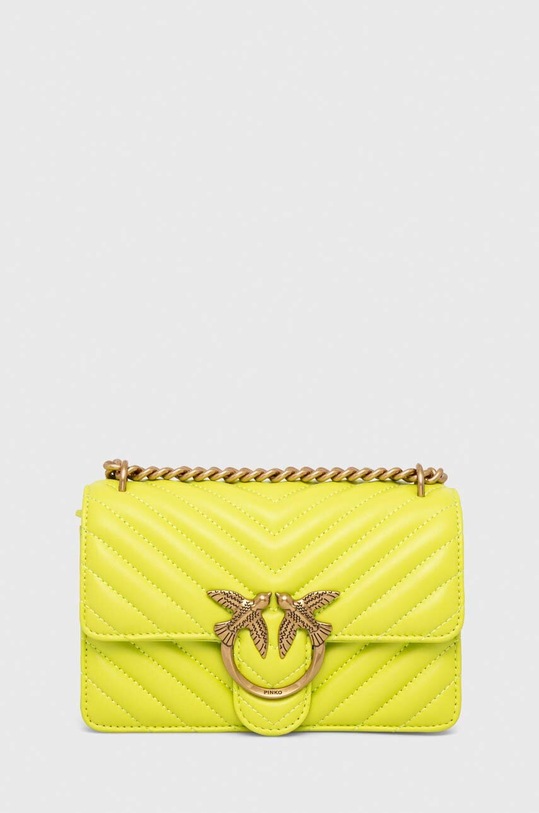 Pinko torebka skórzana skóra licowa żółty 100074.A0GK